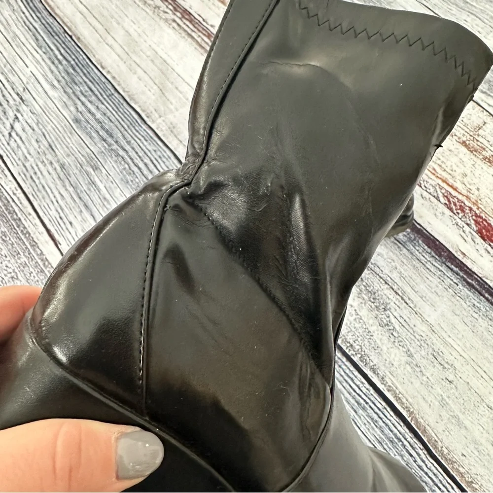 Vintage 90’s Unlisted Vegan Leather Chunky Black Boots - Picture 7 of 11